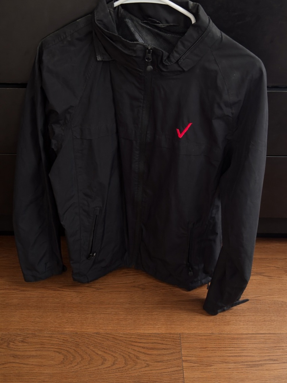 Men's Black Jacket with Red Accent